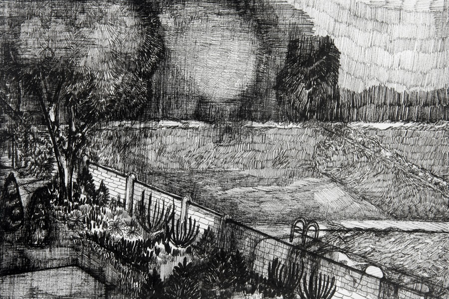 Rozemarijn Westerink - Garden, pen and ink on paper, 16 x 24 cm, 2015